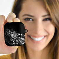 New Zealand Lawn Bowls AirPods Case Black Maori Warrior Tribal Silver Fern LT9 - Polynesian Pride