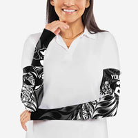 New Zealand Lawn Bowls Custom Arm Sleeves Black Maori Warrior Tribal Silver Fern LT9 - Polynesian Pride