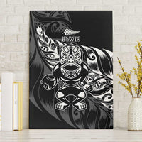 New Zealand Lawn Bowls Canvas Wall Art Black Maori Warrior Tribal Silver Fern LT9 Without Frame Black - Polynesian Pride