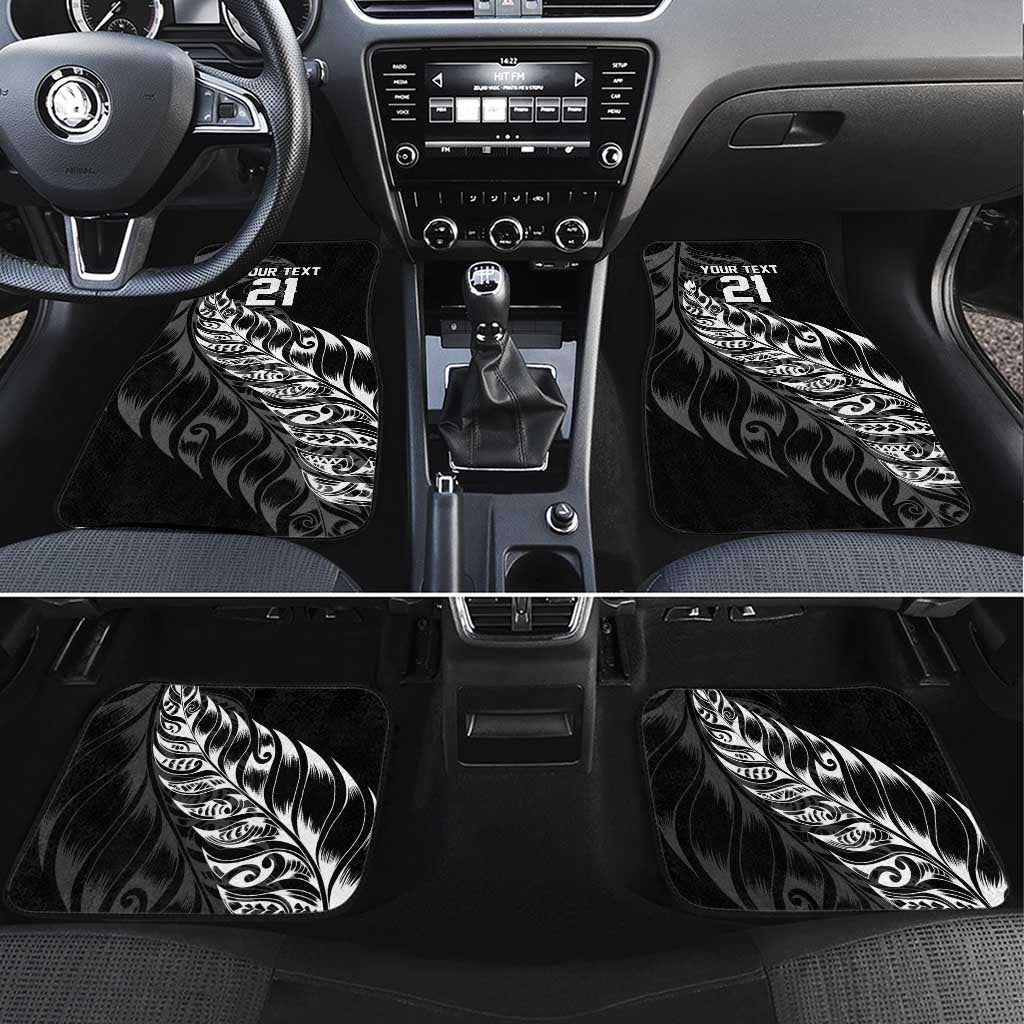 New Zealand Lawn Bowls Custom Car Mats Black Maori Warrior Tribal Silver Fern LT9 Set 4pcs Black - Polynesian Pride