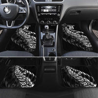 New Zealand Lawn Bowls Custom Car Mats Black Maori Warrior Tribal Silver Fern LT9 Set 4pcs Black - Polynesian Pride