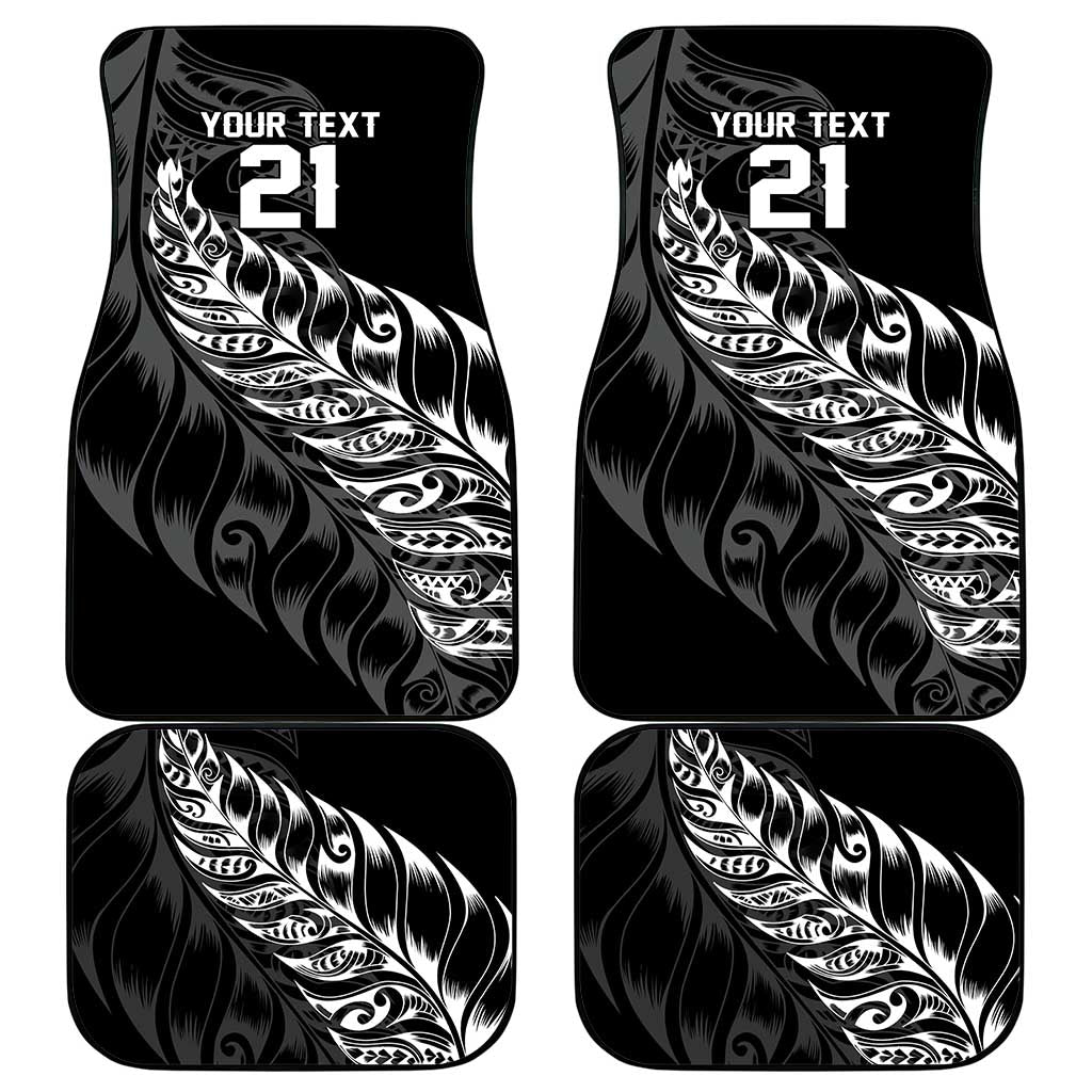 New Zealand Lawn Bowls Custom Car Mats Black Maori Warrior Tribal Silver Fern LT9 - Polynesian Pride