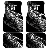 New Zealand Lawn Bowls Custom Car Mats Black Maori Warrior Tribal Silver Fern LT9 - Polynesian Pride