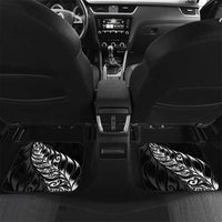 New Zealand Lawn Bowls Custom Car Mats Black Maori Warrior Tribal Silver Fern LT9 Set 2pcs - Back Black - Polynesian Pride