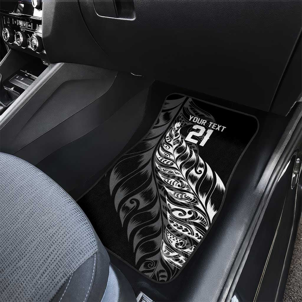 New Zealand Lawn Bowls Custom Car Mats Black Maori Warrior Tribal Silver Fern LT9 - Polynesian Pride