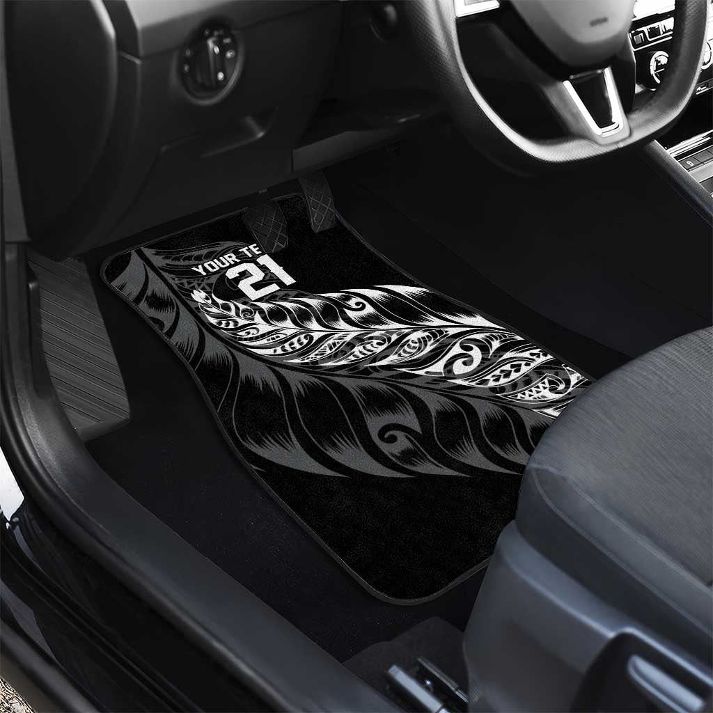 New Zealand Lawn Bowls Custom Car Mats Black Maori Warrior Tribal Silver Fern LT9 - Polynesian Pride