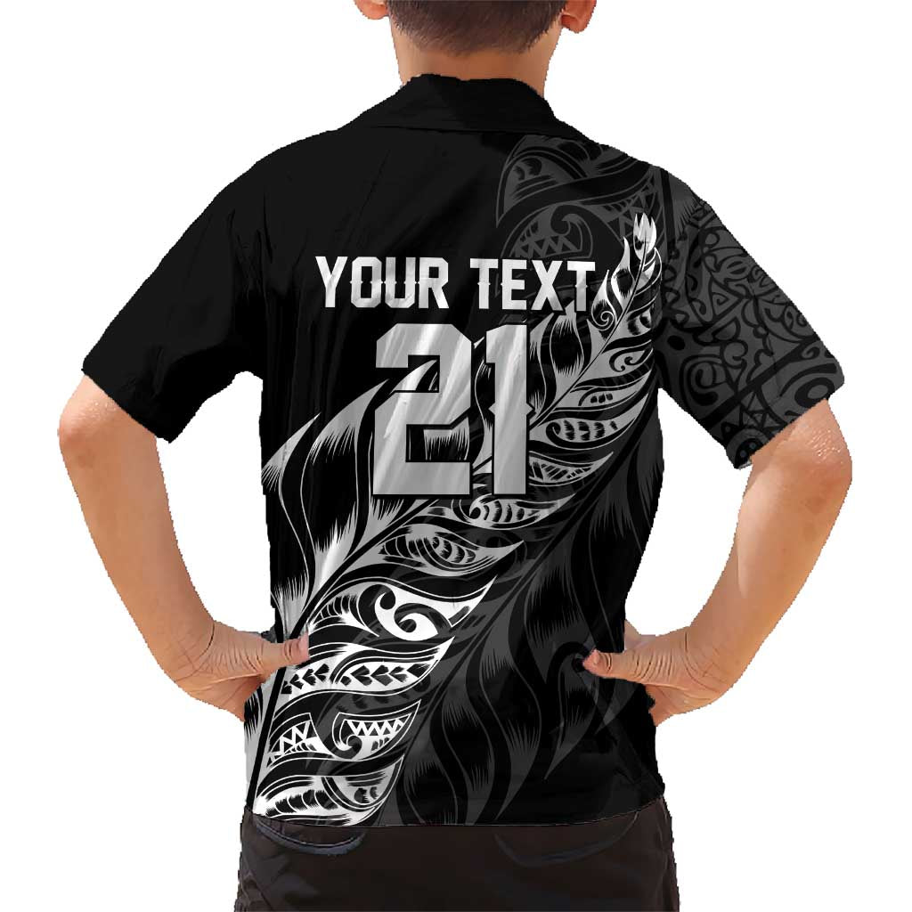 New Zealand Lawn Bowls Custom Family Matching Off Shoulder Maxi Dress and Hawaiian Shirt Black Maori Warrior Tribal Silver Fern LT9 - Polynesian Pride