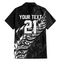 New Zealand Lawn Bowls Custom Family Matching Off Shoulder Maxi Dress and Hawaiian Shirt Black Maori Warrior Tribal Silver Fern LT9 - Polynesian Pride
