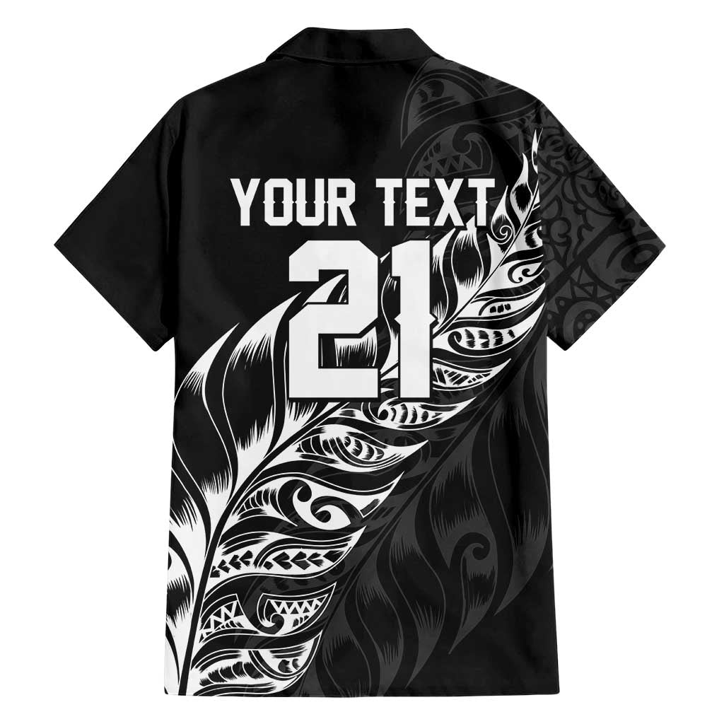 New Zealand Lawn Bowls Custom Family Matching Off Shoulder Short Dress and Hawaiian Shirt Black Maori Warrior Tribal Silver Fern LT9 - Polynesian Pride
