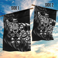 New Zealand Lawn Bowls Garden Flag Black Maori Warrior Tribal Silver Fern LT9 - Polynesian Pride