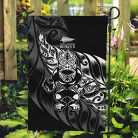 New Zealand Lawn Bowls Garden Flag Black Maori Warrior Tribal Silver Fern LT9 Garden Flag Black - Polynesian Pride