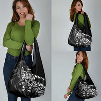New Zealand Lawn Bowls Grocery Bag Black Maori Warrior Tribal Silver Fern LT9 - Polynesian Pride