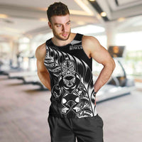 New Zealand Lawn Bowls Custom Men Tank Top Black Maori Warrior Tribal Silver Fern LT9 Black - Polynesian Pride