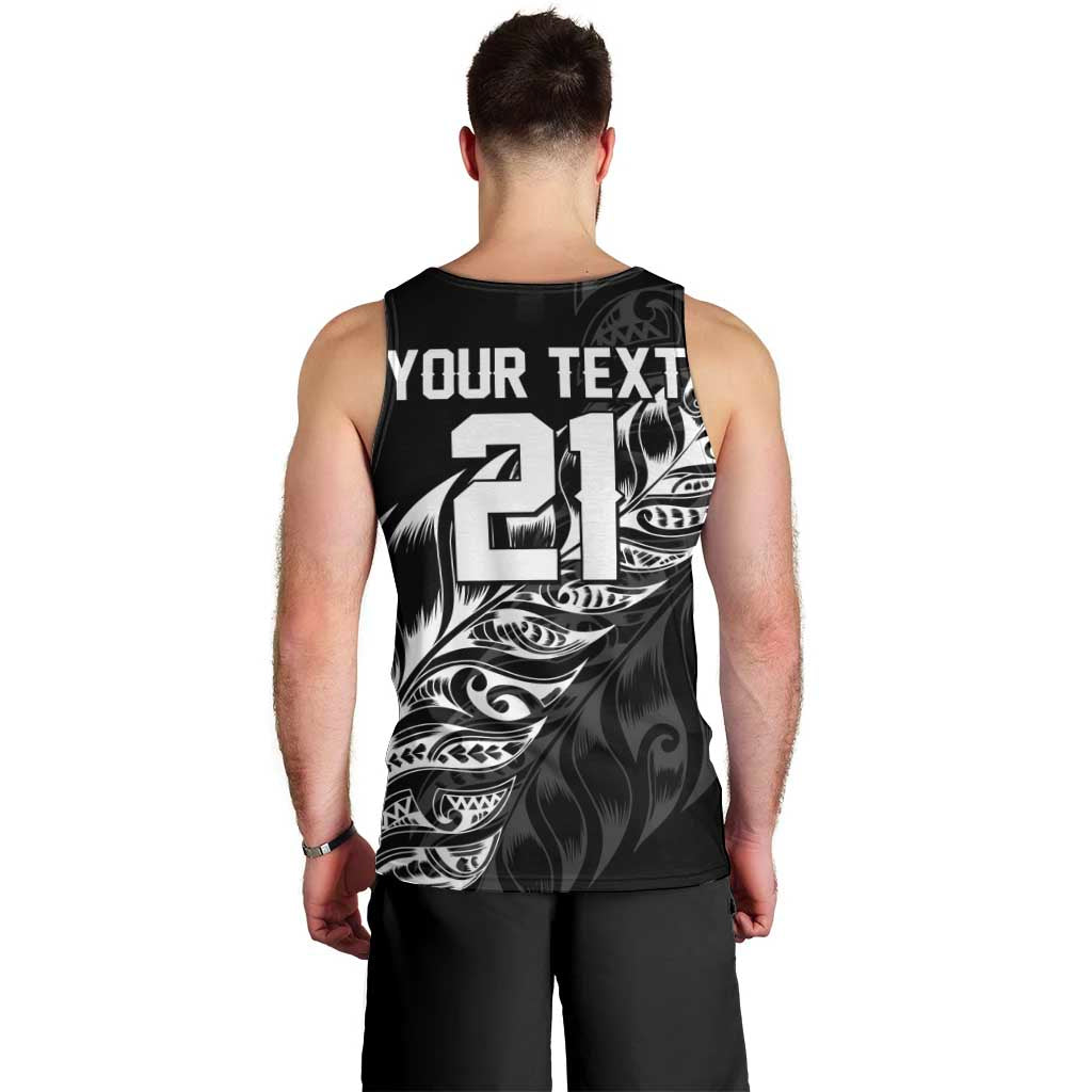 New Zealand Lawn Bowls Custom Men Tank Top Black Maori Warrior Tribal Silver Fern LT9 - Polynesian Pride