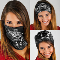 New Zealand Lawn Bowls Neck Gaiter Black Maori Warrior Tribal Silver Fern LT9 - Polynesian Pride