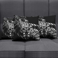 New Zealand Lawn Bowls Pillow Cover Black Maori Warrior Tribal Silver Fern LT9 - Polynesian Pride