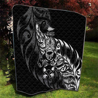 New Zealand Lawn Bowls Quilt Black Maori Warrior Tribal Silver Fern LT9 - Polynesian Pride