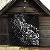 New Zealand Lawn Bowls Quilt Black Maori Warrior Tribal Silver Fern LT9 - Polynesian Pride