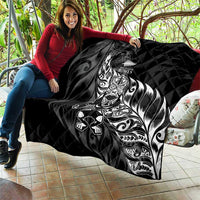 New Zealand Lawn Bowls Quilt Black Maori Warrior Tribal Silver Fern LT9 - Polynesian Pride