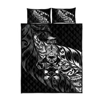 New Zealand Lawn Bowls Quilt Bed Set Black Maori Warrior Tribal Silver Fern LT9 - Polynesian Pride