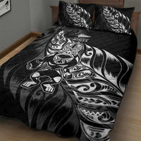 New Zealand Lawn Bowls Quilt Bed Set Black Maori Warrior Tribal Silver Fern LT9 - Polynesian Pride