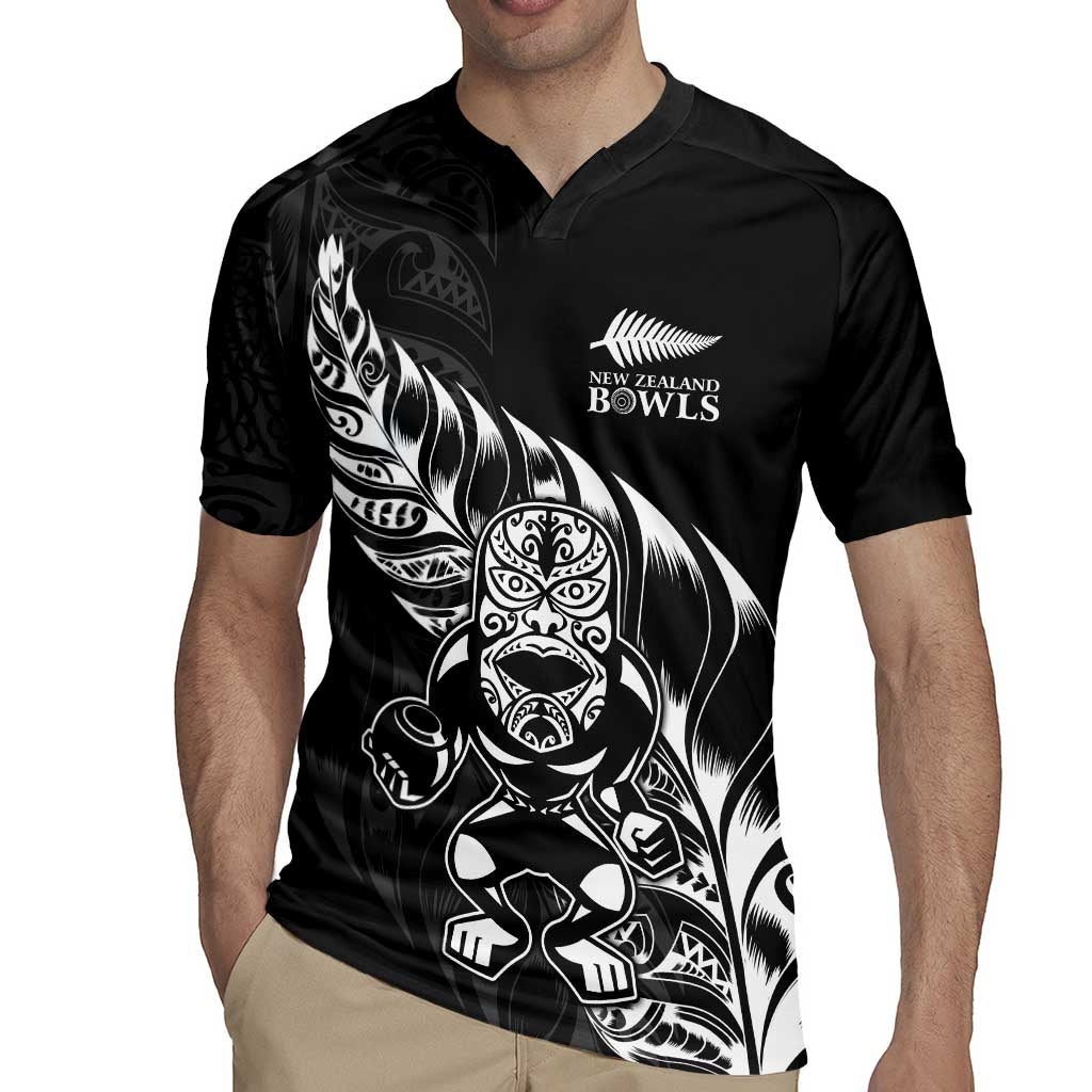 New Zealand Lawn Bowls Custom Rugby Jersey Black Maori Warrior Tribal Silver Fern LT9 - Polynesian Pride