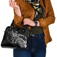 New Zealand Lawn Bowls Shoulder Handbag Black Maori Warrior Tribal Silver Fern LT9 - Polynesian Pride