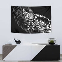 New Zealand Lawn Bowls Tapestry Black Maori Warrior Tribal Silver Fern LT9 - Polynesian Pride