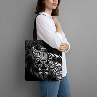 New Zealand Lawn Bowls Tote Bag Black Maori Warrior Tribal Silver Fern LT9 - Polynesian Pride