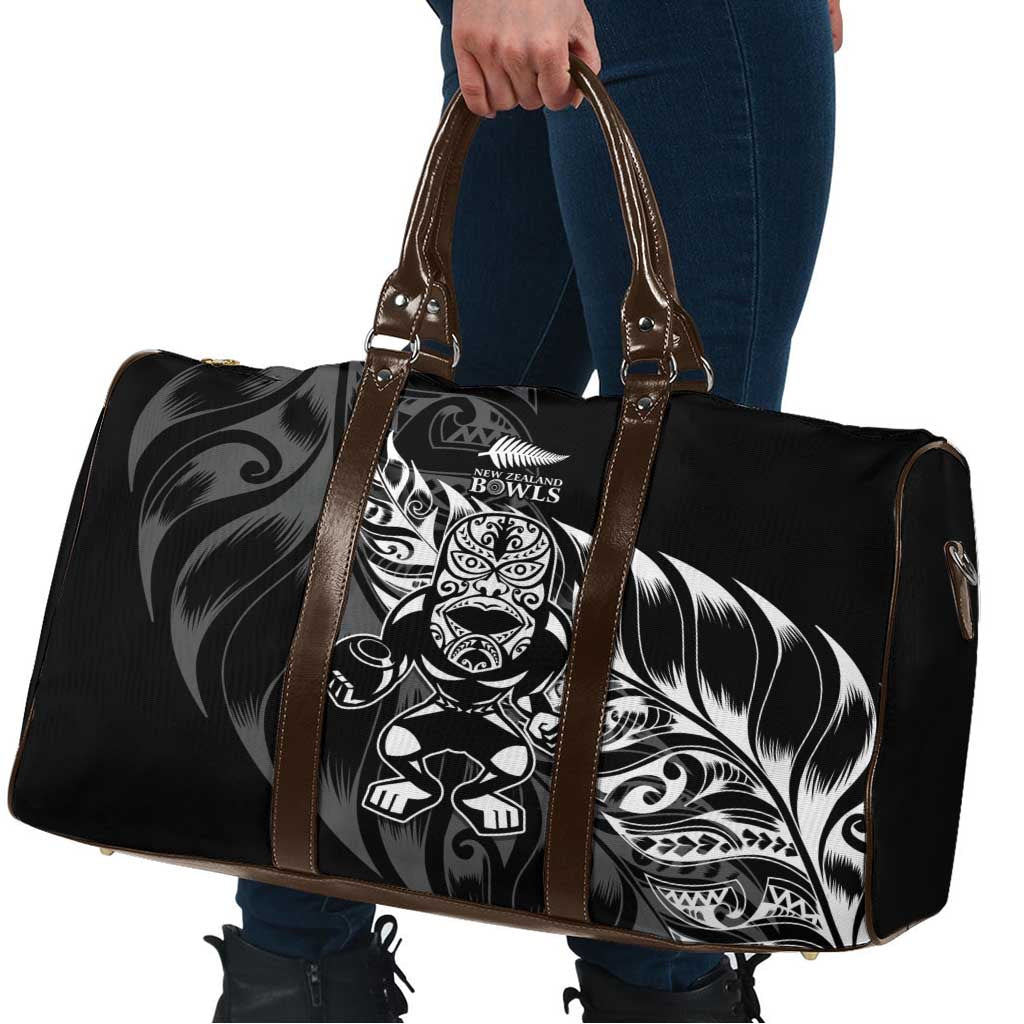 New Zealand Lawn Bowls Travel Bag Black Maori Warrior Tribal Silver Fern LT9 - Polynesian Pride