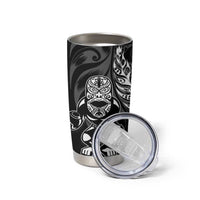 New Zealand Lawn Bowls Custom Tumbler Cup Black Maori Warrior Tribal Silver Fern LT9 - Polynesian Pride