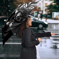 New Zealand Lawn Bowls Umbrella Black Maori Warrior Tribal Silver Fern LT9 - Polynesian Pride