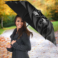 New Zealand Lawn Bowls Umbrella Black Maori Warrior Tribal Silver Fern LT9 - Polynesian Pride