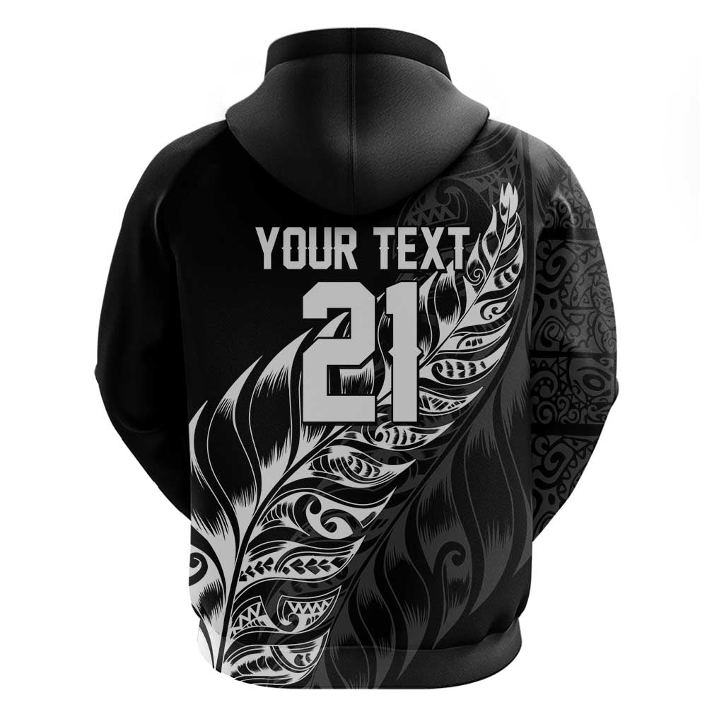 New Zealand Lawn Bowls Custom Zip Hoodie Black Maori Warrior Tribal Silver Fern LT9 - Polynesian Pride