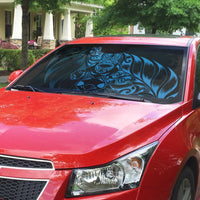 New Zealand Lawn Bowls Auto Sun Shade Blue Maori Warrior Tribal Silver Fern LT9 - Polynesian Pride