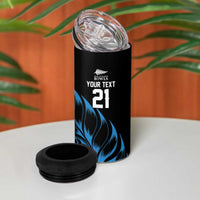 New Zealand Lawn Bowls Custom 4 in 1 Can Cooler Tumbler Blue Maori Warrior Tribal Silver Fern LT9 - Polynesian Pride