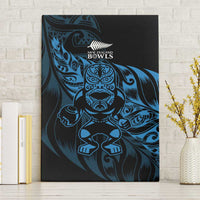 New Zealand Lawn Bowls Canvas Wall Art Blue Maori Warrior Tribal Silver Fern LT9 Without Frame Blue - Polynesian Pride
