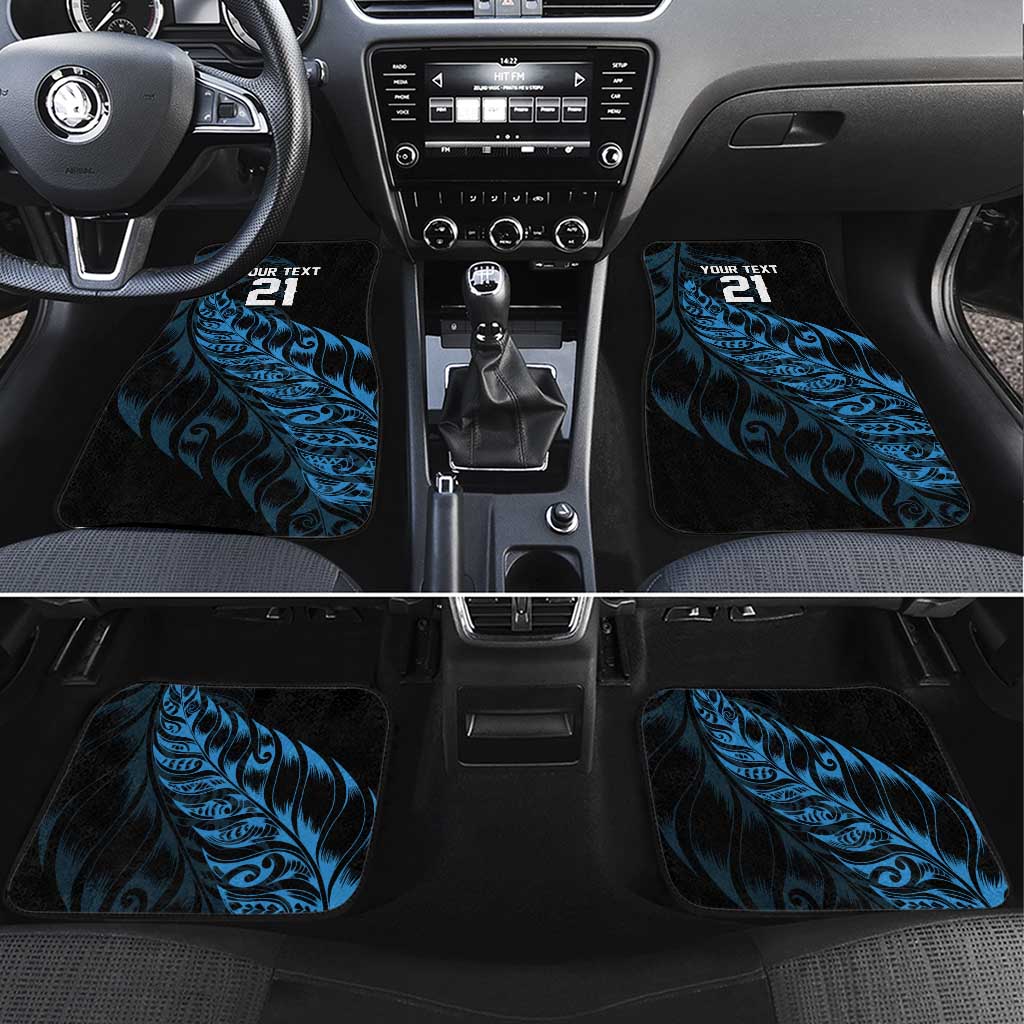 New Zealand Lawn Bowls Custom Car Mats Blue Maori Warrior Tribal Silver Fern LT9 Set 4pcs Blue - Polynesian Pride