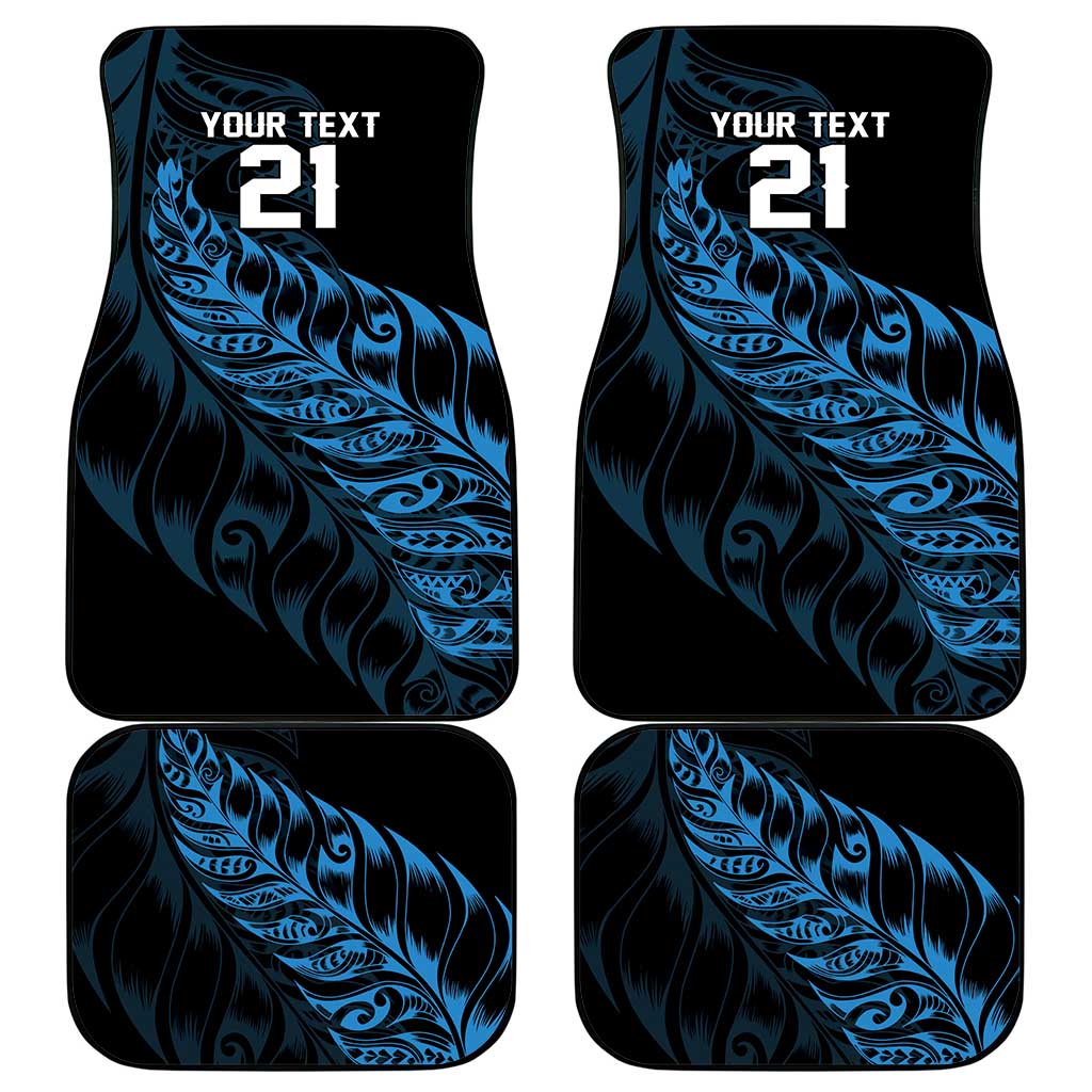 New Zealand Lawn Bowls Custom Car Mats Blue Maori Warrior Tribal Silver Fern LT9 - Polynesian Pride