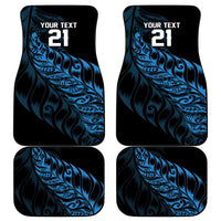 New Zealand Lawn Bowls Custom Car Mats Blue Maori Warrior Tribal Silver Fern LT9 - Polynesian Pride