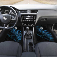 New Zealand Lawn Bowls Custom Car Mats Blue Maori Warrior Tribal Silver Fern LT9 Set 2pcs - Front Blue - Polynesian Pride