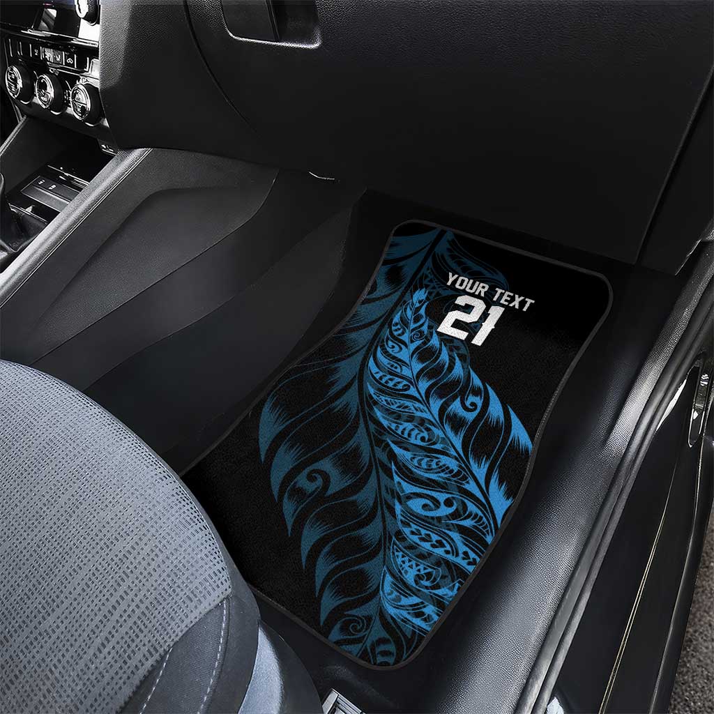 New Zealand Lawn Bowls Custom Car Mats Blue Maori Warrior Tribal Silver Fern LT9 - Polynesian Pride