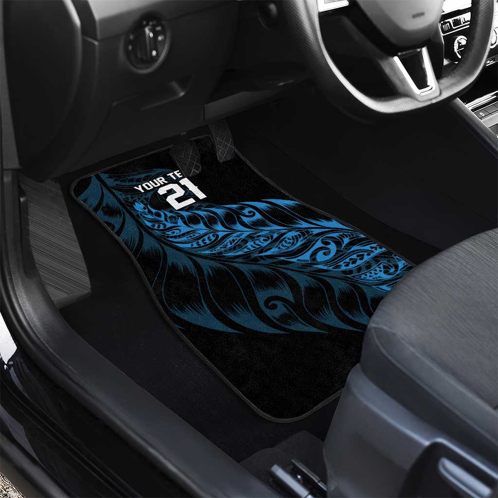 New Zealand Lawn Bowls Custom Car Mats Blue Maori Warrior Tribal Silver Fern LT9 - Polynesian Pride