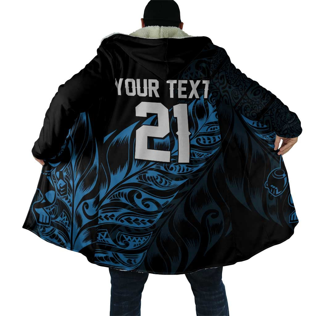 New Zealand Lawn Bowls Custom Cloak Blue Maori Warrior Tribal Silver Fern - Polynesian Pride