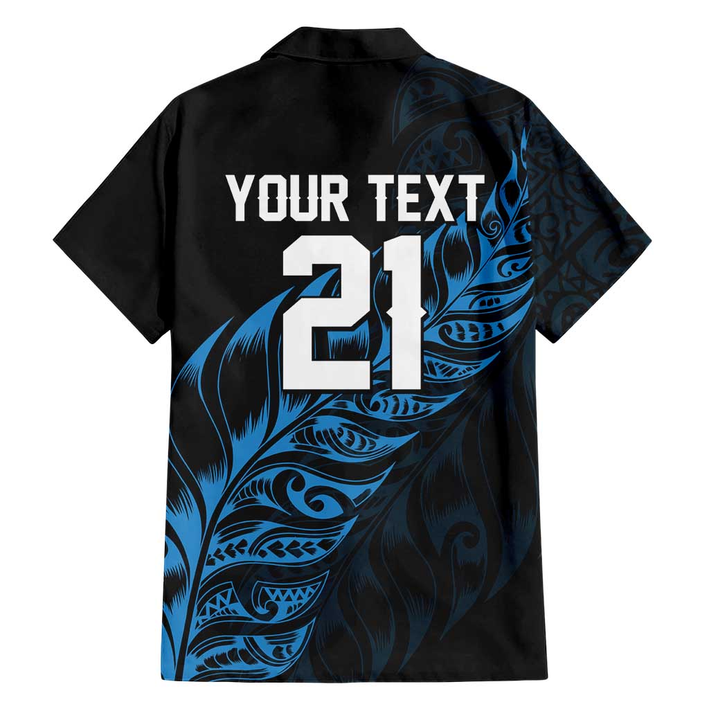 New Zealand Lawn Bowls Custom Family Matching Off The Shoulder Long Sleeve Dress and Hawaiian Shirt Blue Maori Warrior Tribal Silver Fern LT9 - Polynesian Pride