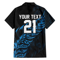 New Zealand Lawn Bowls Custom Family Matching Off The Shoulder Long Sleeve Dress and Hawaiian Shirt Blue Maori Warrior Tribal Silver Fern LT9 - Polynesian Pride
