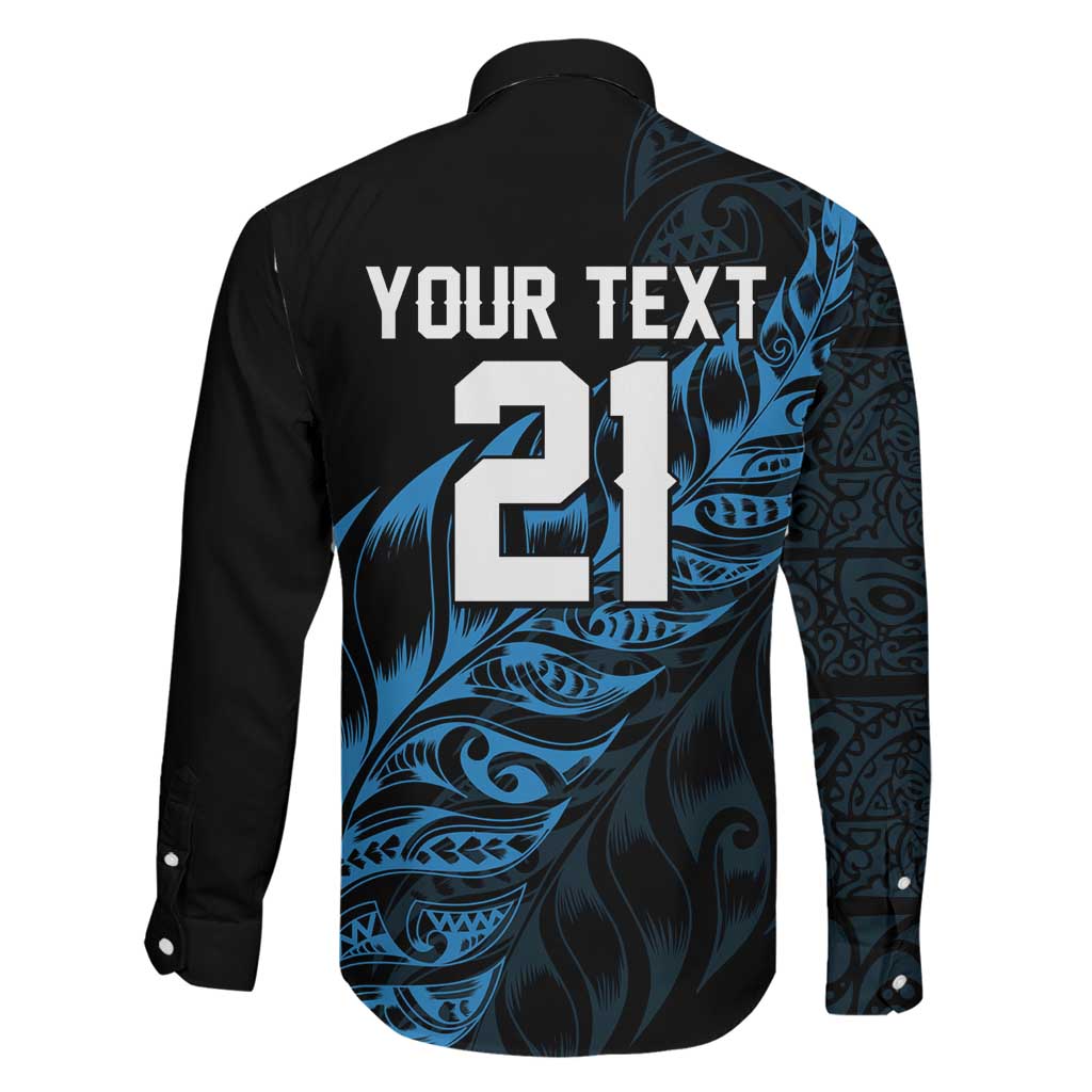 New Zealand Lawn Bowls Custom Family Matching Off Shoulder Short Dress and Hawaiian Shirt Blue Maori Warrior Tribal Silver Fern LT9 - Polynesian Pride