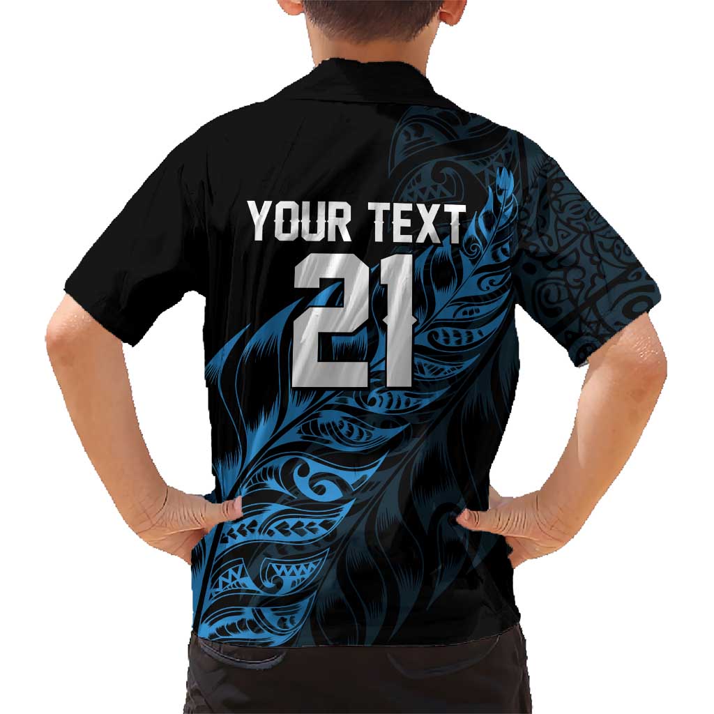 New Zealand Lawn Bowls Custom Family Matching Tank Maxi Dress and Hawaiian Shirt Blue Maori Warrior Tribal Silver Fern LT9 - Polynesian Pride