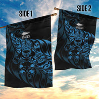 New Zealand Lawn Bowls Garden Flag Blue Maori Warrior Tribal Silver Fern LT9 - Polynesian Pride