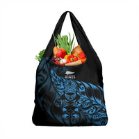 New Zealand Lawn Bowls Grocery Bag Blue Maori Warrior Tribal Silver Fern LT9 1-pack One Size Blue - Polynesian Pride